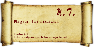 Migra Tarziciusz névjegykártya